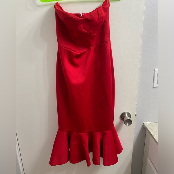 Express Strapless Red Mermaid Dress - Size: 4 - Picture 2 of 9